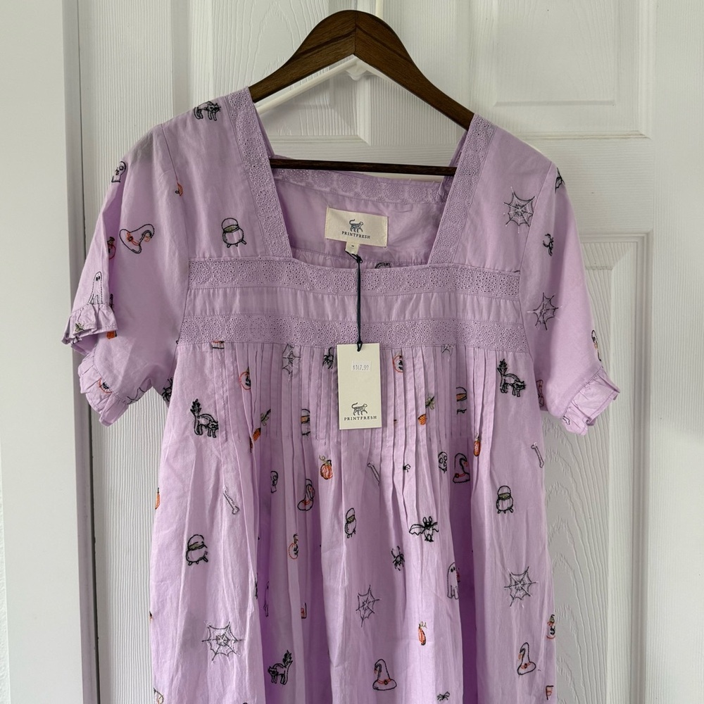 Printfresh Embroidered Pintuck Halloween Nightgown
